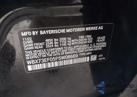 2023 BMW X1 xDrive28I from USA, damaged, VIN WBX73EF05P5W08669